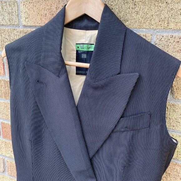 Vintage 1986 Jean Paul Gaultier Pinstriped Double-Breasted Waistcoat Size 40 - Picture 15 of 15